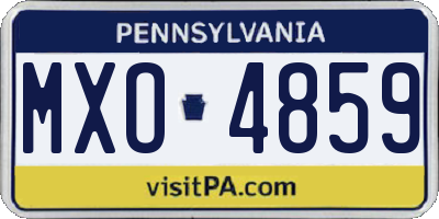 PA license plate MXO4859