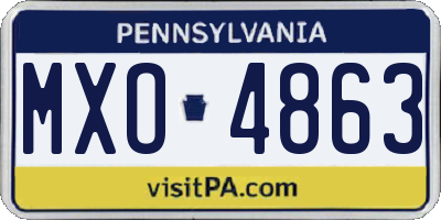 PA license plate MXO4863