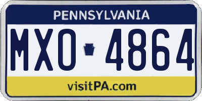 PA license plate MXO4864