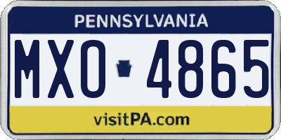 PA license plate MXO4865