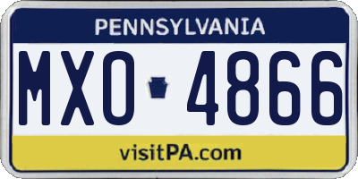 PA license plate MXO4866