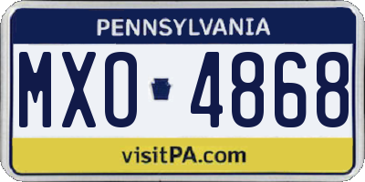 PA license plate MXO4868