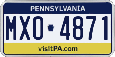PA license plate MXO4871
