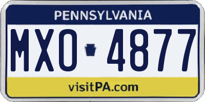 PA license plate MXO4877