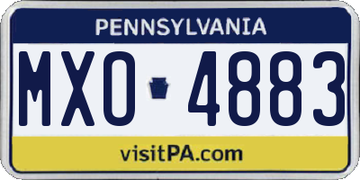 PA license plate MXO4883