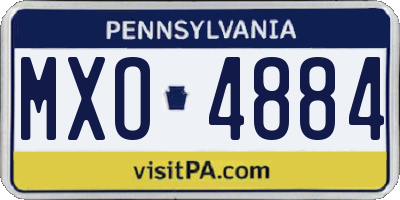 PA license plate MXO4884