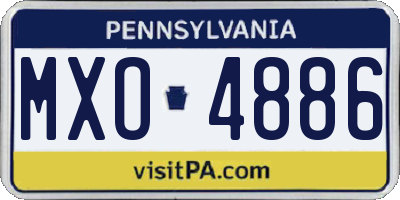 PA license plate MXO4886