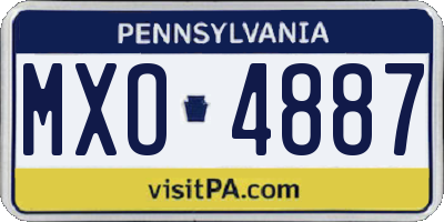 PA license plate MXO4887