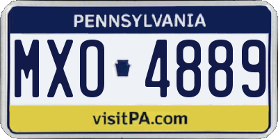 PA license plate MXO4889