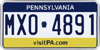 PA license plate MXO4891