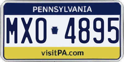 PA license plate MXO4895