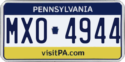 PA license plate MXO4944