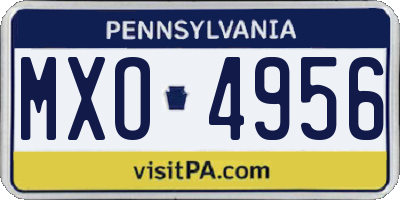 PA license plate MXO4956