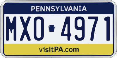 PA license plate MXO4971