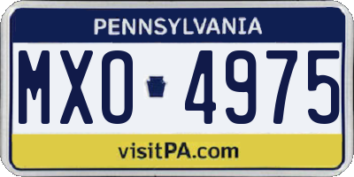 PA license plate MXO4975