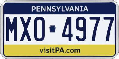 PA license plate MXO4977