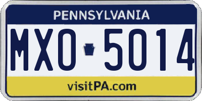 PA license plate MXO5014