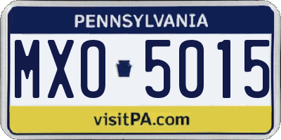 PA license plate MXO5015