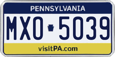 PA license plate MXO5039
