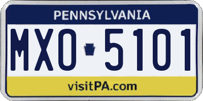PA license plate MXO5101