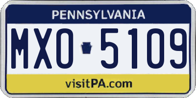 PA license plate MXO5109