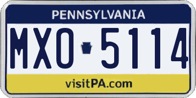 PA license plate MXO5114
