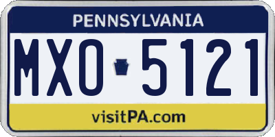 PA license plate MXO5121