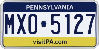 PA license plate MXO5127