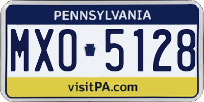PA license plate MXO5128