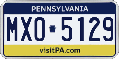 PA license plate MXO5129