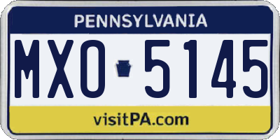 PA license plate MXO5145
