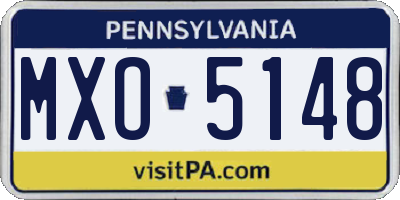 PA license plate MXO5148