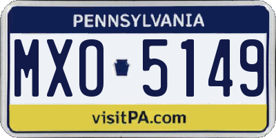 PA license plate MXO5149