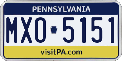 PA license plate MXO5151