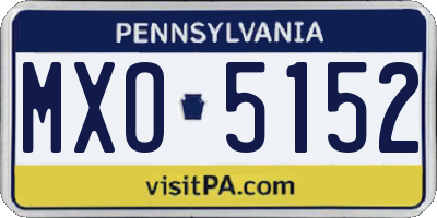 PA license plate MXO5152
