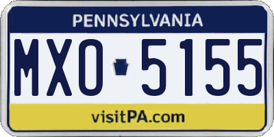 PA license plate MXO5155
