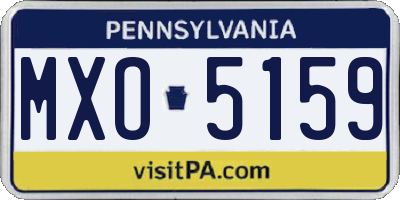 PA license plate MXO5159