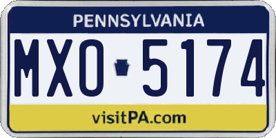 PA license plate MXO5174