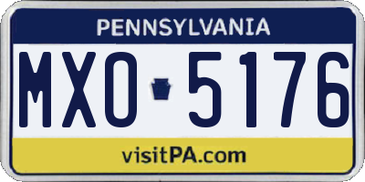 PA license plate MXO5176