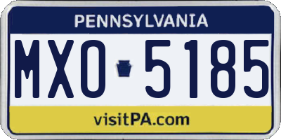 PA license plate MXO5185