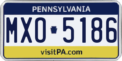 PA license plate MXO5186
