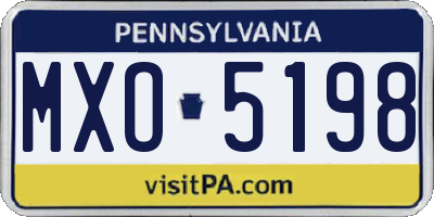 PA license plate MXO5198