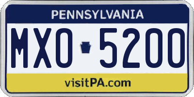 PA license plate MXO5200