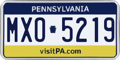 PA license plate MXO5219