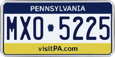 PA license plate MXO5225