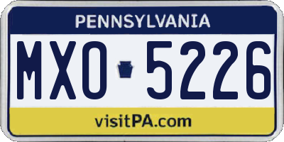 PA license plate MXO5226