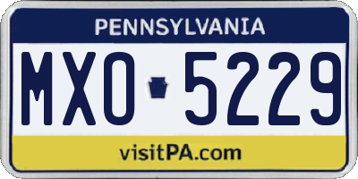 PA license plate MXO5229