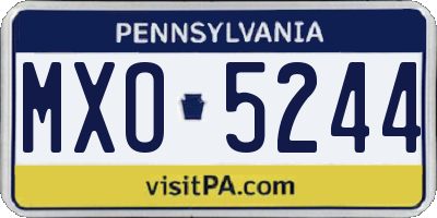 PA license plate MXO5244