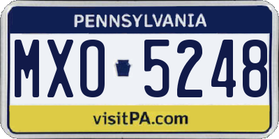 PA license plate MXO5248