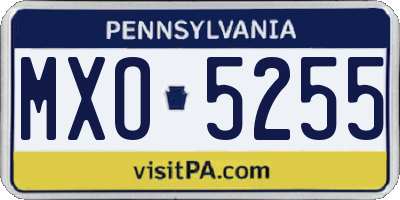 PA license plate MXO5255